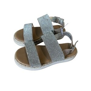 Steve‎ Madden Rhinestone Sandals Platform Espadrille Straps Girls Size 1